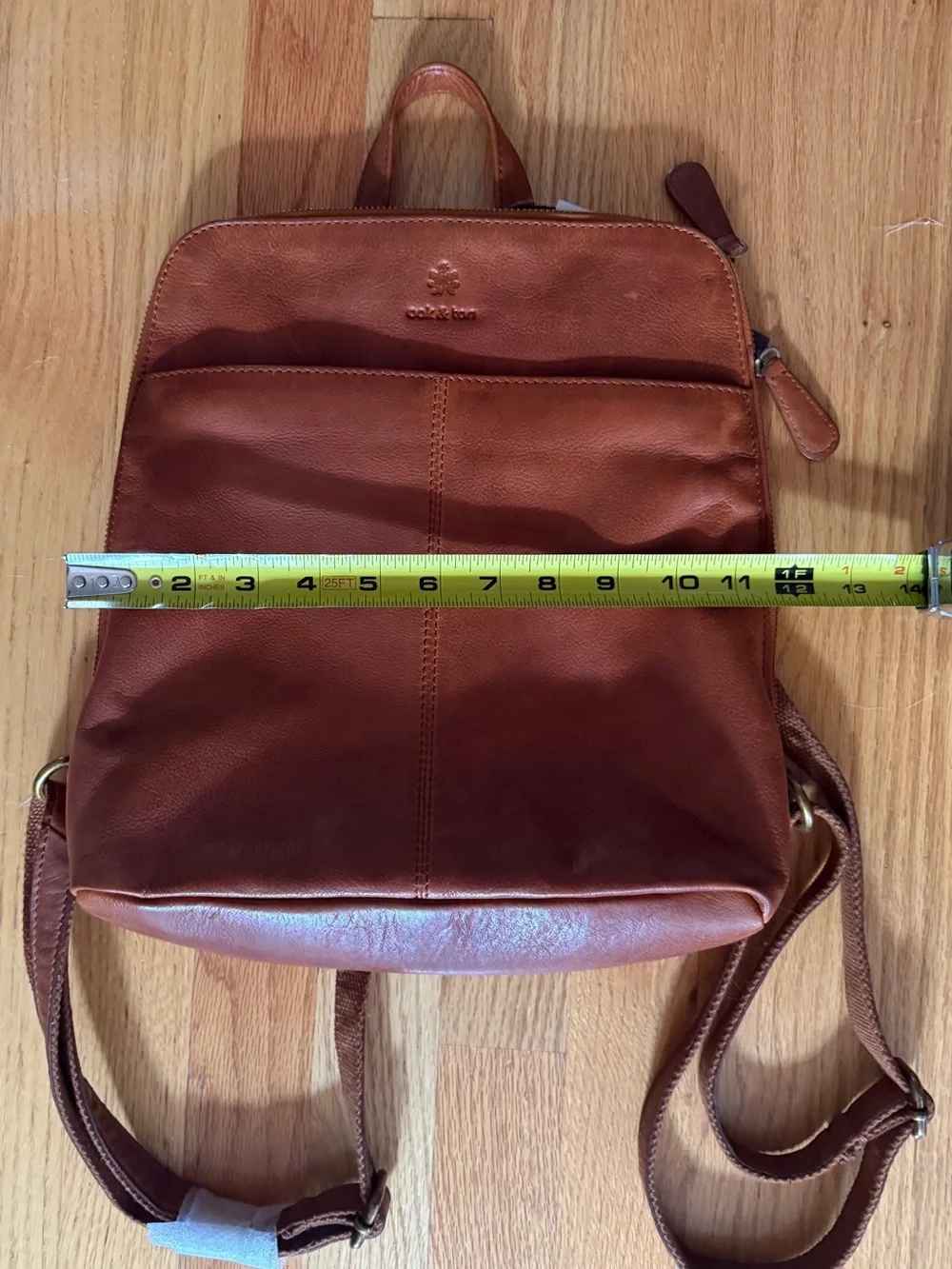 NWT Oak & Tan Genuine Leather Backpack Cognac Brown